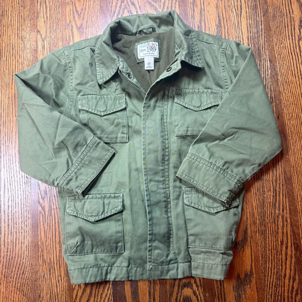 The Children’s Place 4T Green Cargo Utility Jacket Military  Toddler Kids Coat